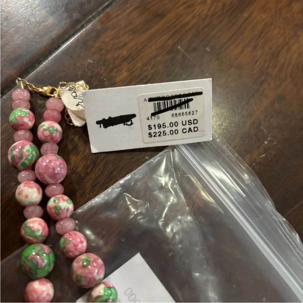 Anthropologie Cloverpost Marbled Beaded‎ Necklace NEW